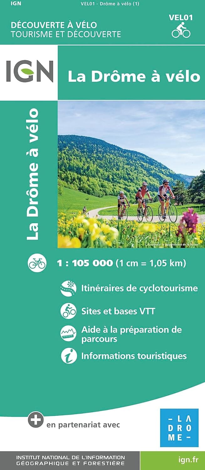Carte cycliste - Drôme à vélo | IGN carte cycliste IGN 