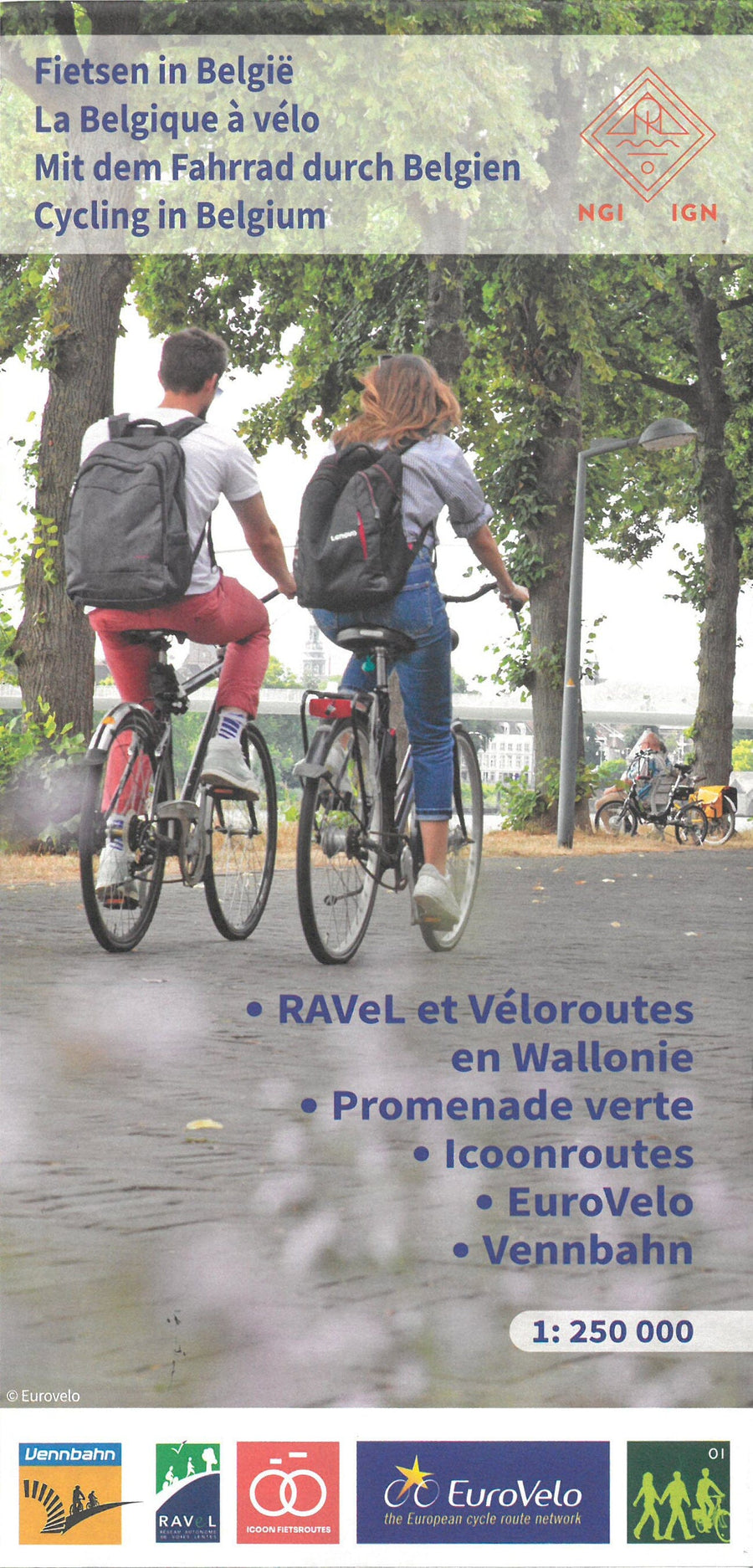 Carte cycliste - La Belgique à vélo | NGI carte pliée IGN Belgique 