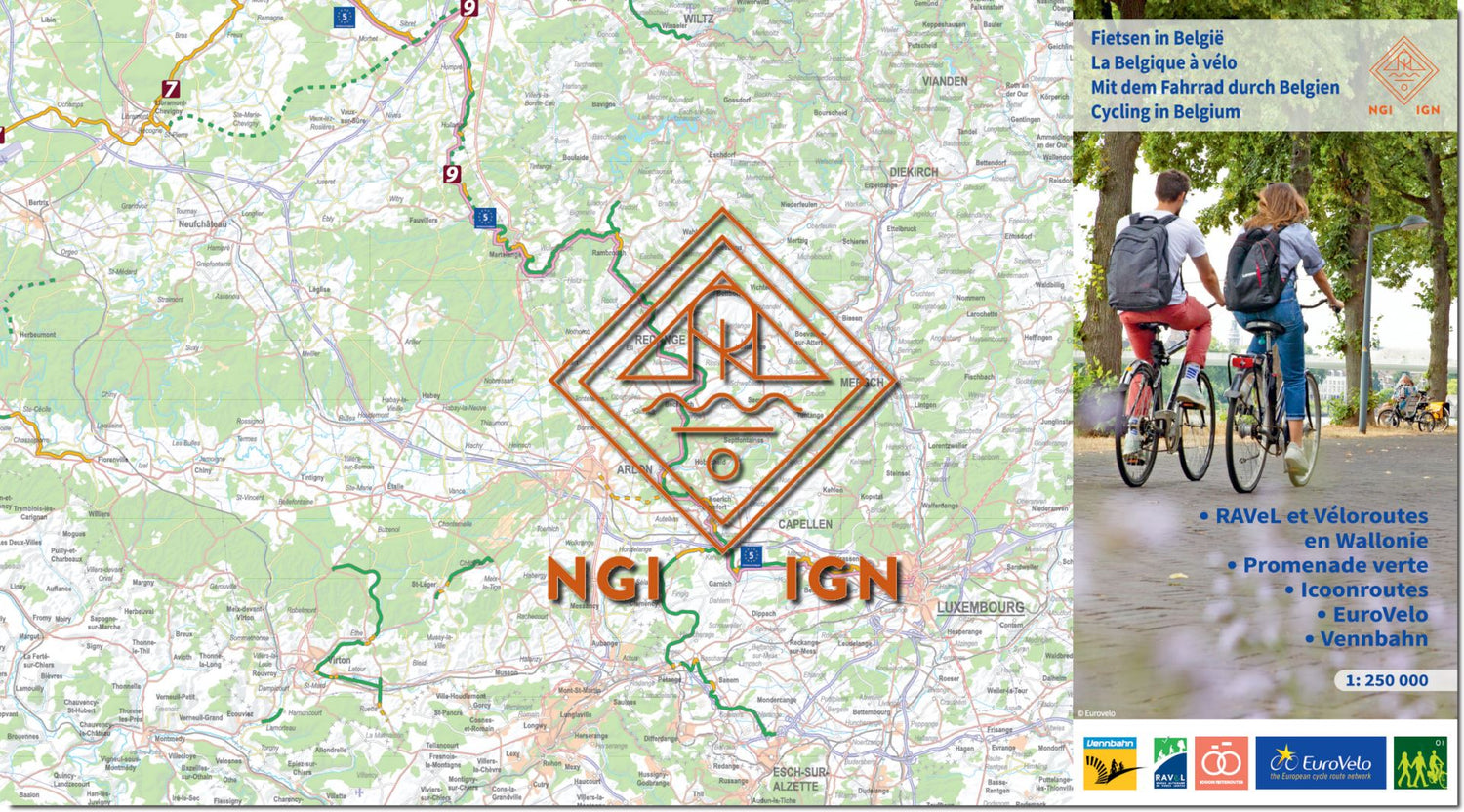 Carte cycliste - La Belgique à vélo | NGI carte cycliste IGN Belgique