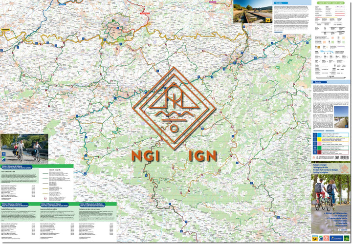 Carte cycliste - La Belgique à vélo | NGI carte pliée IGN Belgique 