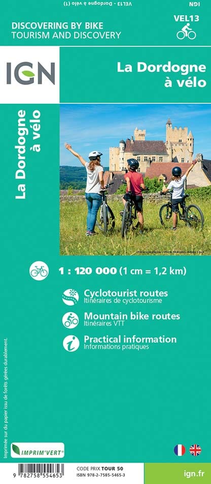 Carte cycliste - La Dordogne à vélo | IGN carte cycliste IGN