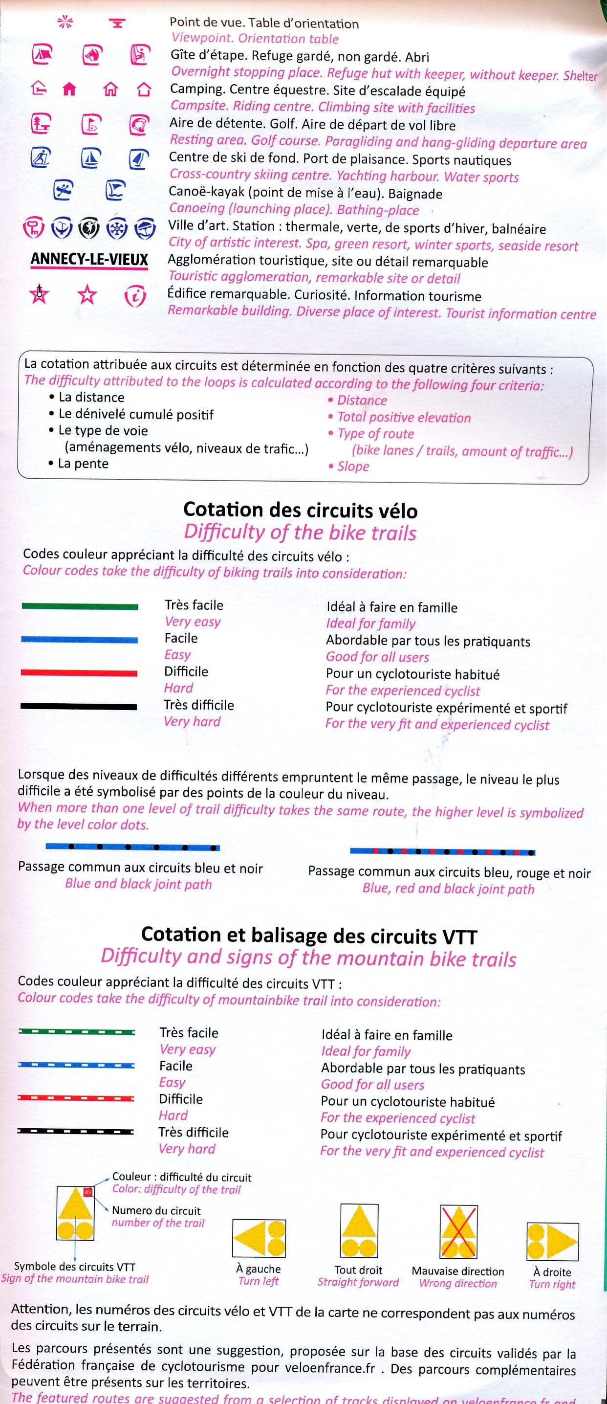Carte cycliste - Lac d'Annecy et lac du Bourget à vélo | IGN carte cycliste IGN 