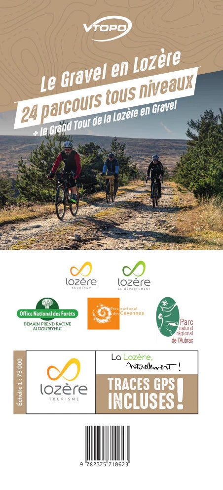 Carte cycliste - Le Gravel en Lozère, 24 parcours tous niveaux | VTOPO carte cycliste VTOPO