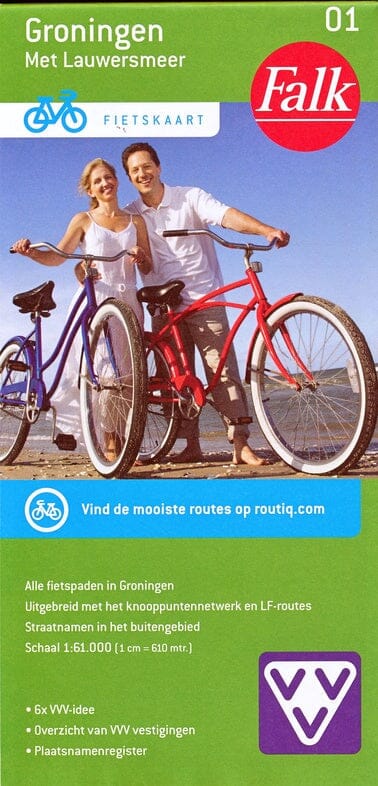 Carte cycliste n° 01 - Groningen, Lauwersmeer (Pays-Bas) | Falk carte cycliste Falk Default Title