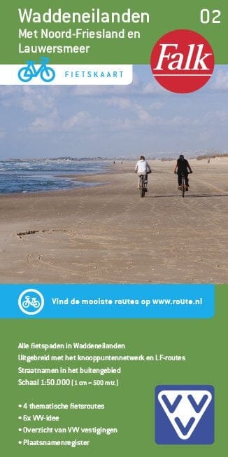 Carte cycliste n° 02 - Waddeneilanden (Pays-Bas) | Falk carte cycliste Falk Default Title