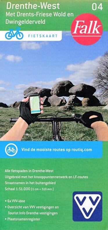 Carte cycliste n° 04 - Drenthe-West (Pays-Bas) | Falk carte cycliste Falk Default Title