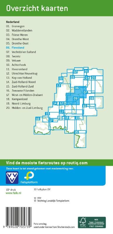 Carte cycliste n° 06 - Kop van Overijssel (Pays-Bas) | Falk carte cycliste Falk 