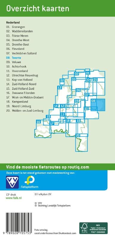 Carte cycliste n° 08 - Twente (Pays-Bas) | Falk carte cycliste Falk 