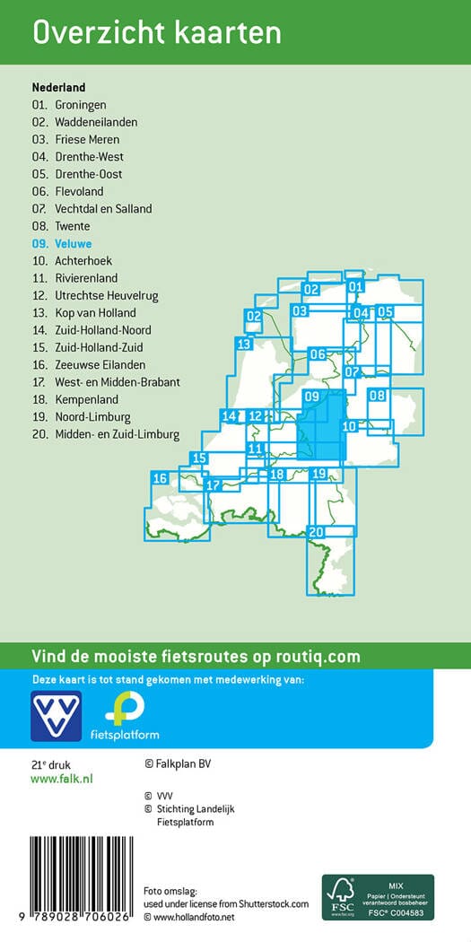 Carte cycliste n° 09 - Veluwe (Pays-Bas) | Falk carte cycliste Falk 