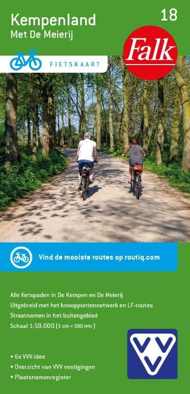 Carte cycliste n° 18 - Kempenland (Pays-Bas) | Falk carte cycliste Falk 