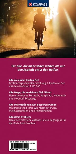 Carte cycliste n° F3704 - Niedersachsen West, Nordrhein-Westfalen Nord 2-in-1 map set | Kompass carte cycliste Kompass 