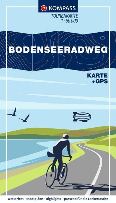 Carte cycliste n° F7005 - Piste cyclable du lac de Constance / Bodenseeradweg | Kompass carte cycliste Kompass