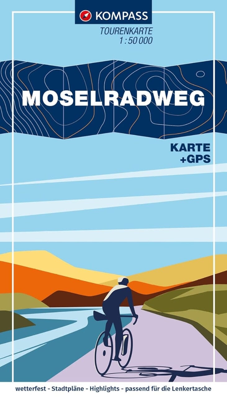 Carte cycliste n° F7007 - Piste cyclable de la Moselle | Kompass carte cycliste Kompass