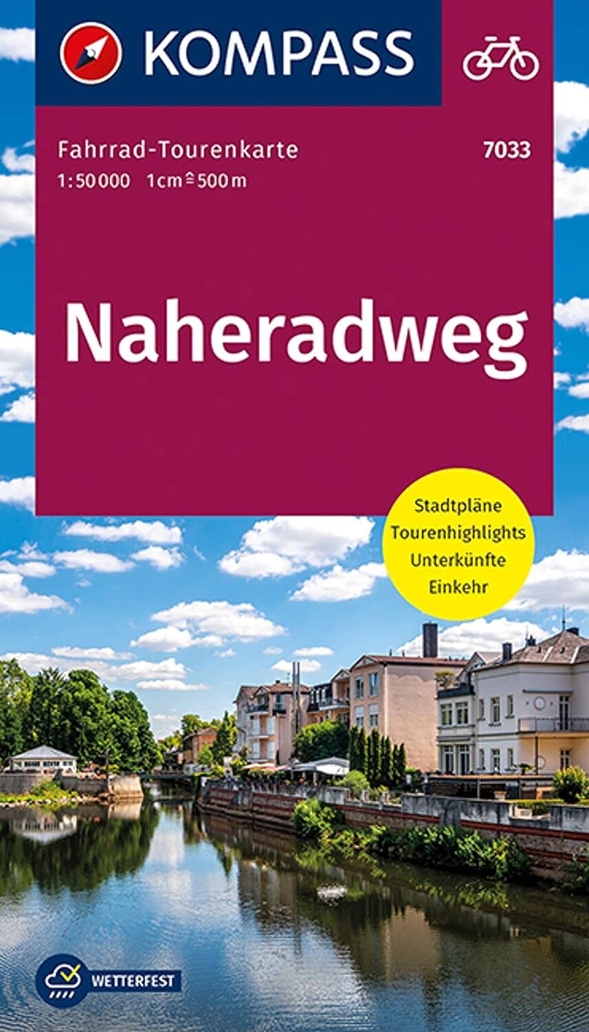 Carte cycliste n° F7033 - Naheradweg / Piste cyclable de la Nahe (Allemagne) | Kompass carte cycliste Kompass 