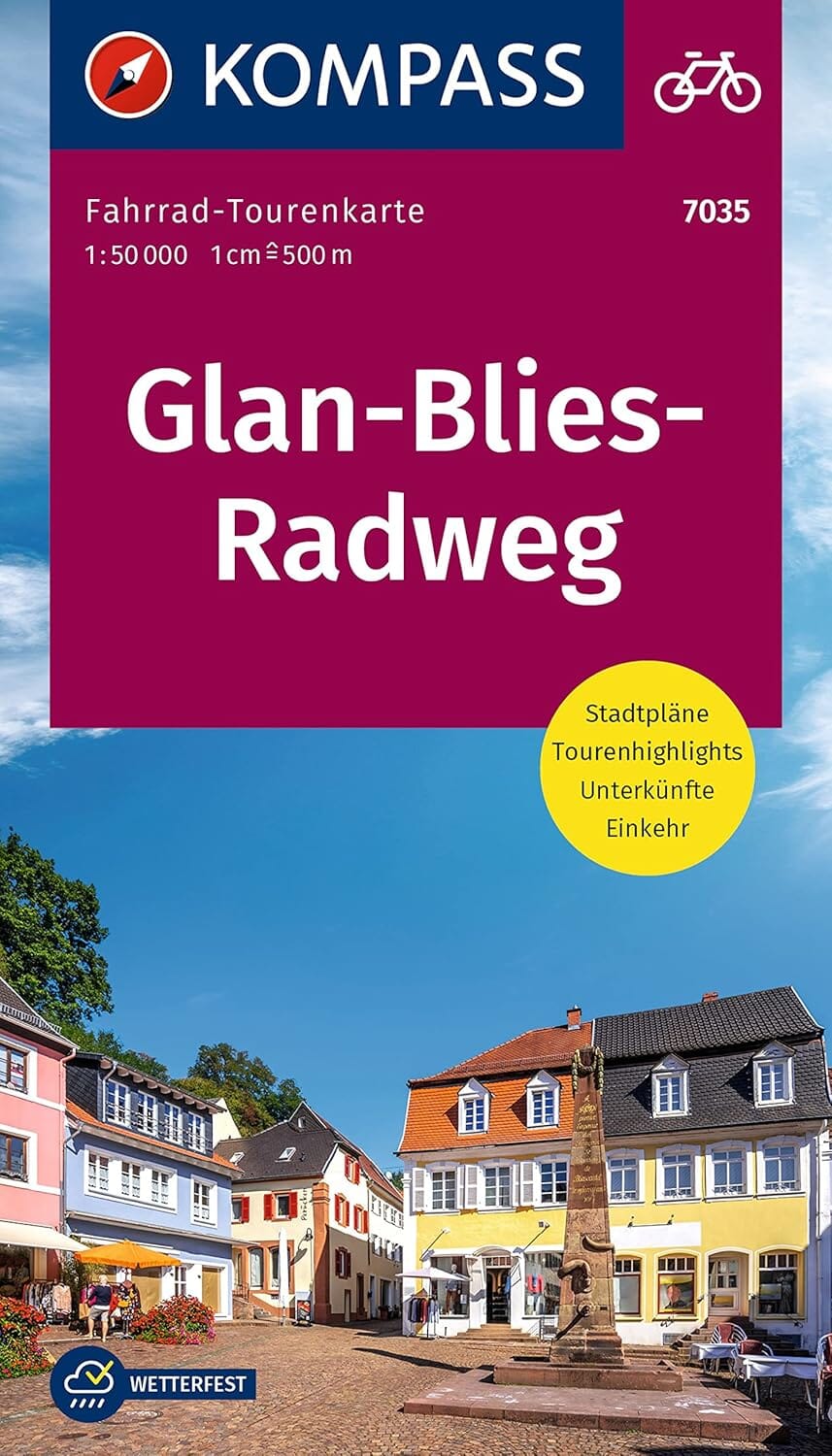 Carte cycliste n° F7035 - Glan-Blies-Radweg / Piste cyclable Glan-Blies (Allemagne) | Kompass carte cycliste Kompass 