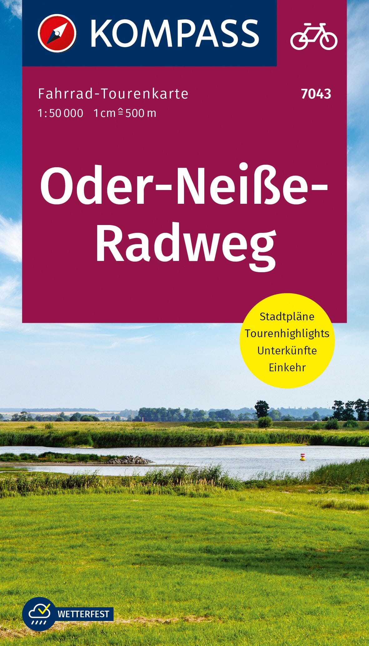 Carte cycliste n° F7043 - Oder-Neiße-Radweg (Allemagne) | Kompass carte cycliste Kompass