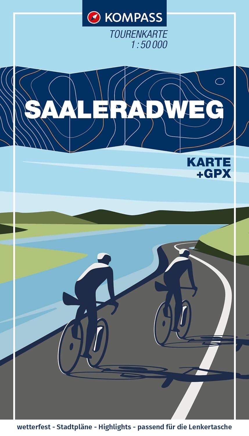Carte cycliste n° F7045 - Saaleradweg / Piste cyclable de la Saale (Allemagne) | Kompass carte cycliste Kompass 