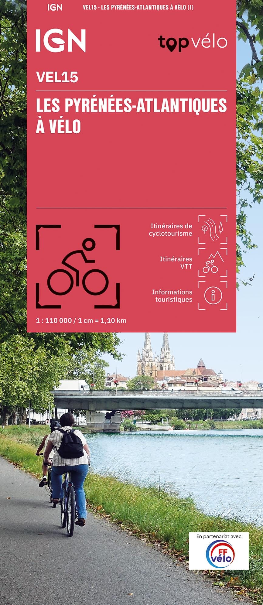 Carte cycliste - Pyrénées-Atlantiques à vélo | IGN carte cycliste IGN