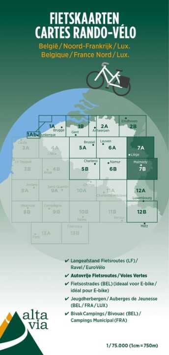 Carte cyclotouristique n° 7 - Luik & Oostkantons | Alta Via carte cycliste Alta Via