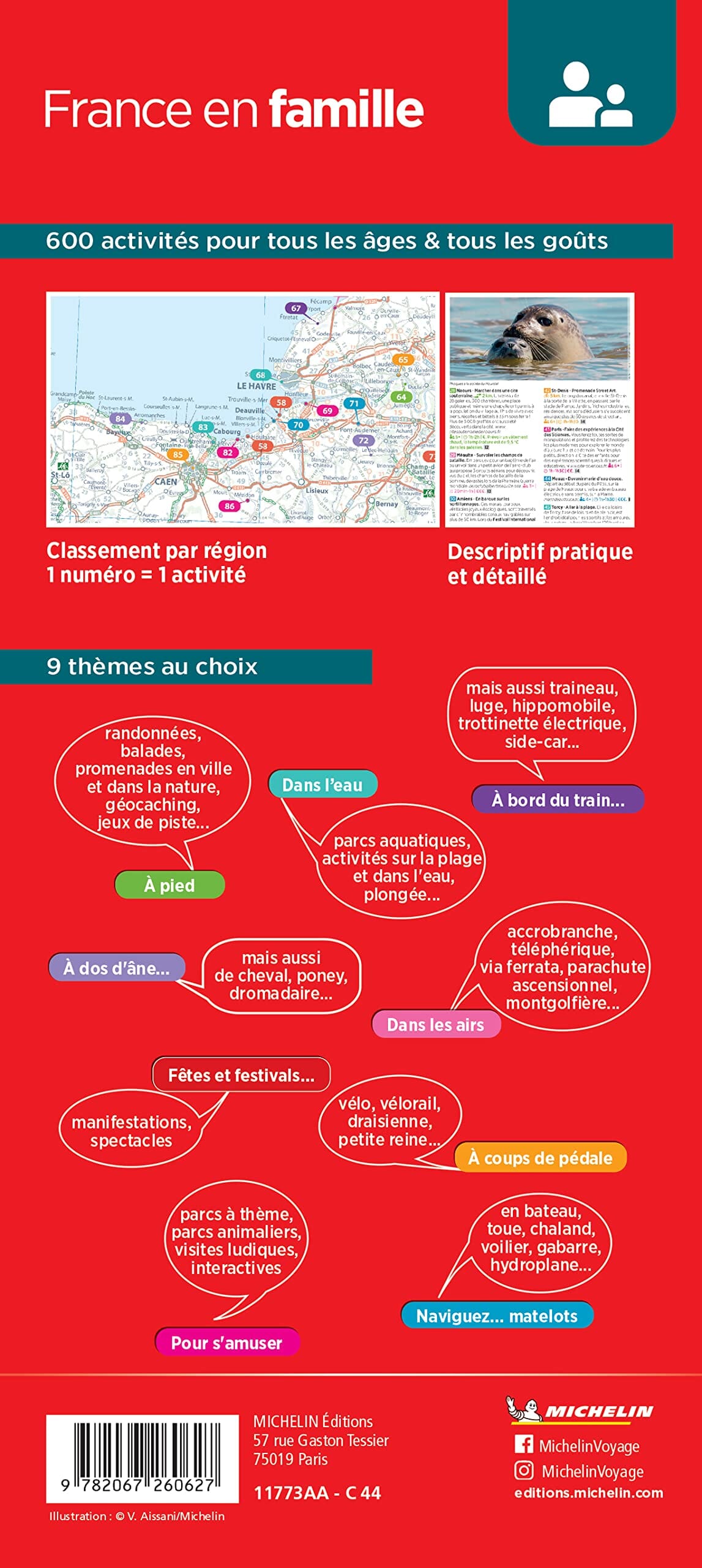 Carte d'activités de plein-air en famille - France | Michelin carte routière Michelin
