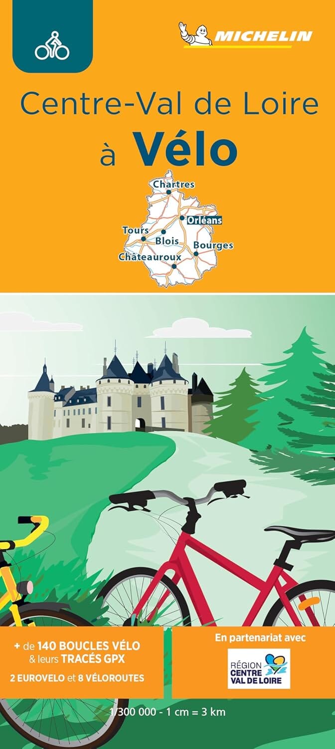 Carte de cyclotourisme - Centre-Val de Loire à vélo | Michelin carte cycliste Michelin
