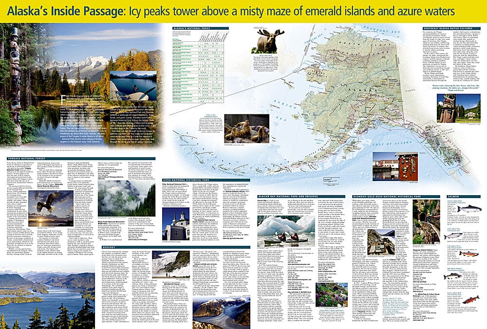 Carte de voyage du passage intérieur de l'Alaska | National Geographic carte routière National Geographic