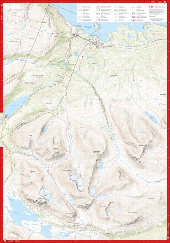 Carte de haute montagne - Abisko - Riksgränsen (Suède) | Calazo carte de randonnée Calazo