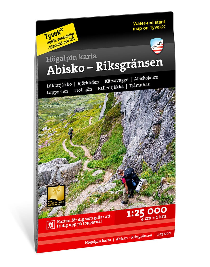 Carte de haute montagne - Abisko - Riksgränsen (Suède) | Calazo carte de randonnée Calazo Default Title