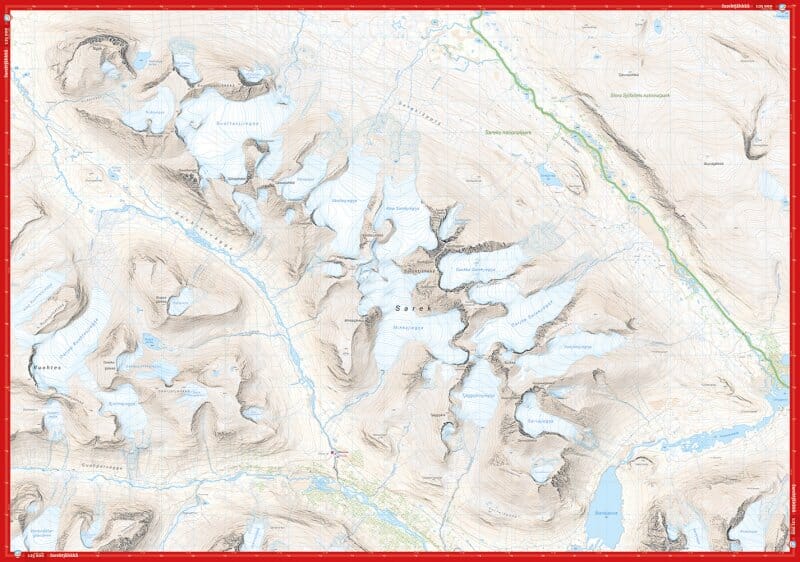 Carte de haute montagne - Áhkká & Sarektjåkkå (Suède) | Calazo carte de randonnée Calazo