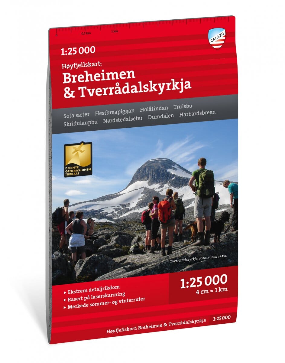 Carte de haute montagne - Breheimen & Tverrådalskyrkja(Norvège) | Calazo - Høyfjellskart carte de randonnée Calazo