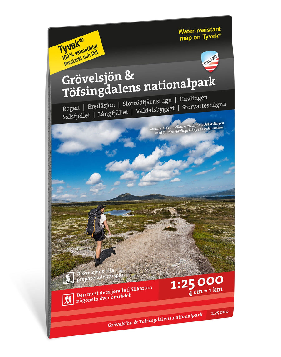 Carte de haute montagne - Grövelsjön & Töfsingdalens nationalpark (Suède) | Calazo carte pliée Calazo 