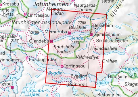 Carte de haute montagne - Jotunheimen: Besseggen & Bygdin (Norvège) | Calazo - Høyfjellskart carte pliée Calazo 