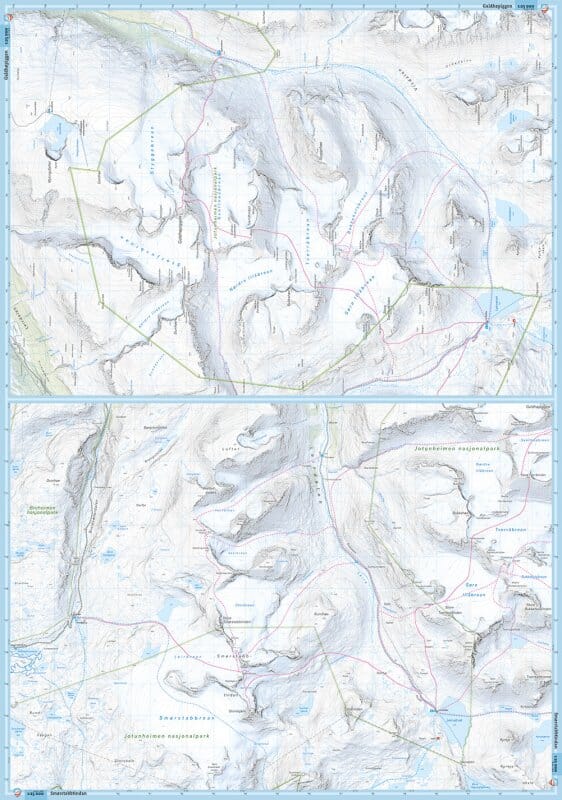 Carte de haute montagne - Jotunheimen: Høgruta (Norvège) | Calazo - Høyfjellskart carte pliée Calazo 
