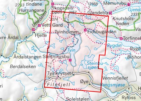 Carte de haute montagne - Jotunheimen: Tyin & Filefjell (Norvège) | Calazo - Høyfjellskart carte pliée Calazo 