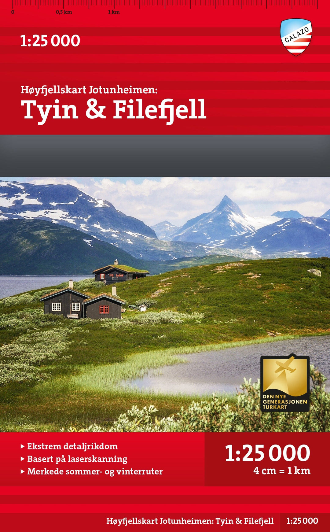 Carte de haute montagne - Jotunheimen: Tyin & Filefjell (Norvège) | Calazo - Høyfjellskart carte pliée Calazo 