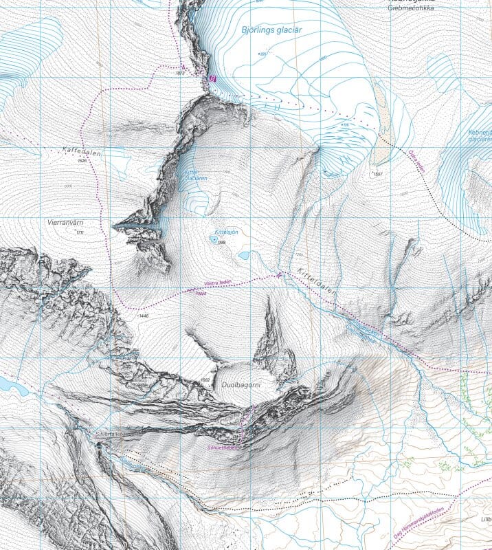 Carte de haute montagne - Kebnekaise 1/15 (Suède) | Calazo carte pliée Calazo 
