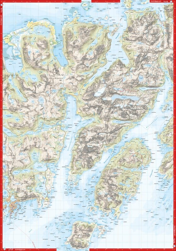 Carte de haute montagne - Lofoten: Austvågøya - Svolvær (Norvège) | Calazo - Høyfjellskart carte de randonnée Calazo