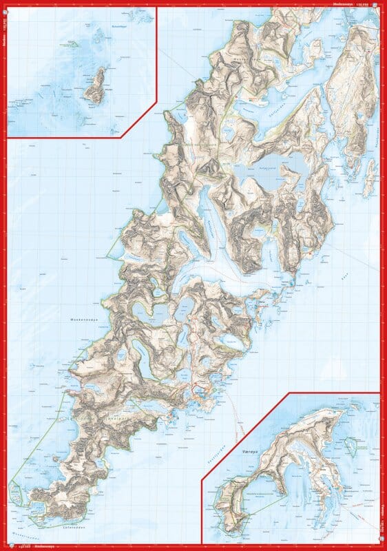 Carte de haute montagne - Lofoten: Moskenesøya & Flakstadøya (Norvège) | Calazo - Høyfjellskart carte de randonnée Calazo