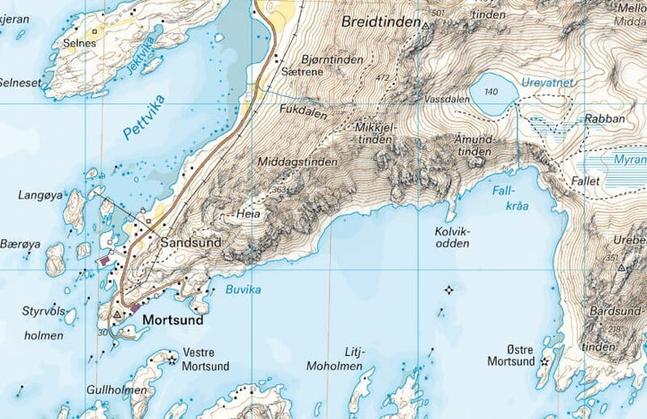 Carte de haute montagne - Lofoten: Vestvågøya - Leknes (Norvège) | Calazo - Høyfjellskart carte pliée Calazo 