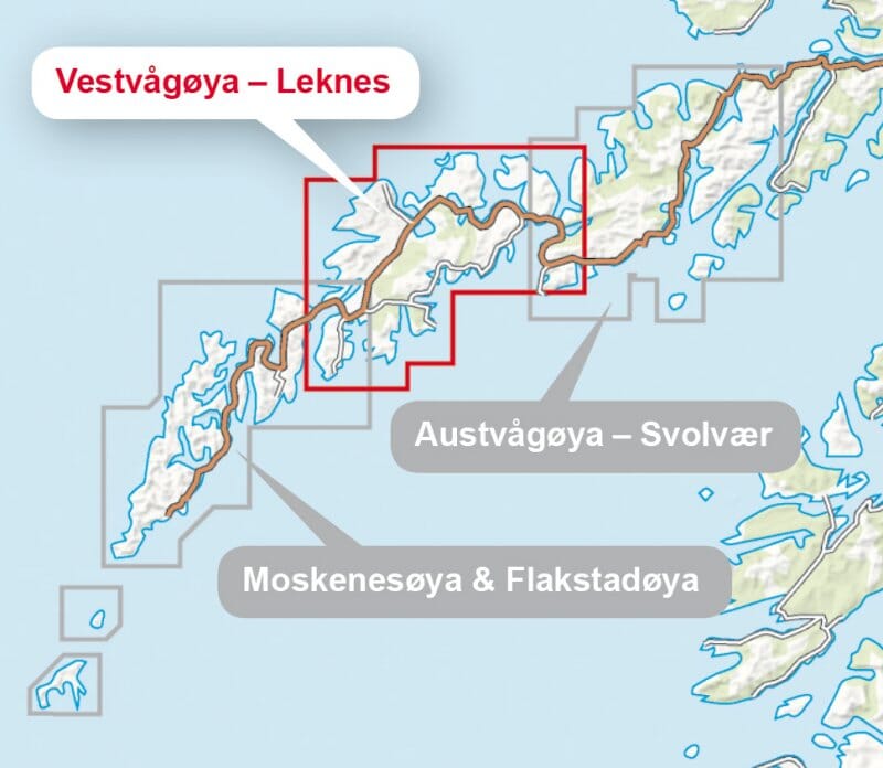 Carte de haute montagne - Lofoten: Vestvågøya - Leknes (Norvège) | Calazo - Høyfjellskart carte pliée Calazo 