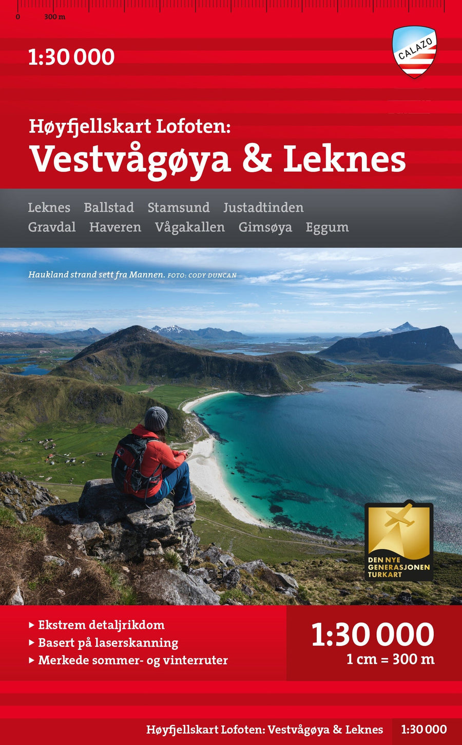 Carte de haute montagne - Lofoten: Vestvågøya - Leknes (Norvège) | Calazo - Høyfjellskart carte pliée Calazo 