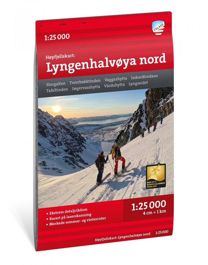 Carte de haute montagne - Lyngenhalvøya nord (Norvège) | Calazo - Høyfjellskart carte de randonnée Calazo