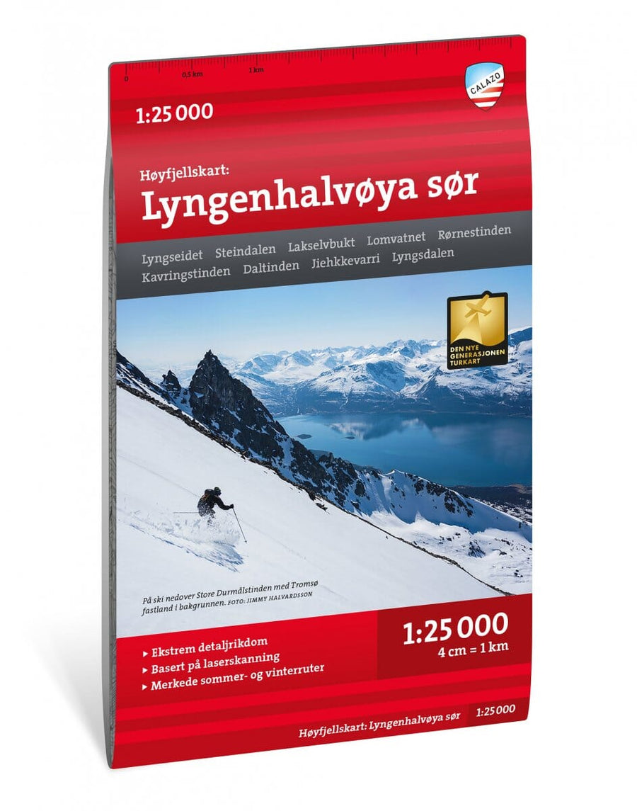 Carte de haute montagne - Lyngenhalvøya Sud (Norvège) | Calazo - Høyfjellskart carte pliée Calazo 