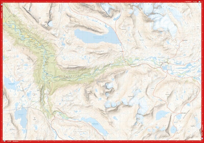 Carte de haute montagne - Narvik: Frostisen & Nuorjjovárri (Norvège) | Calazo - Høyfjellskart carte pliée Calazo 