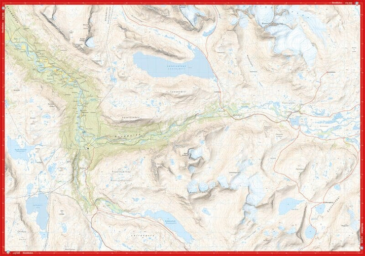 Carte de haute montagne - Narvik: Frostisen & Nuorjjovárri (Norvège) | Calazo - Høyfjellskart carte pliée Calazo 