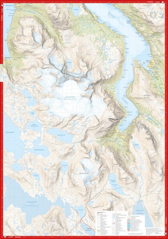 Carte de haute montagne - Narvik: Frostisen & Nuorjjovárri (Norvège) | Calazo - Høyfjellskart carte pliée Calazo 