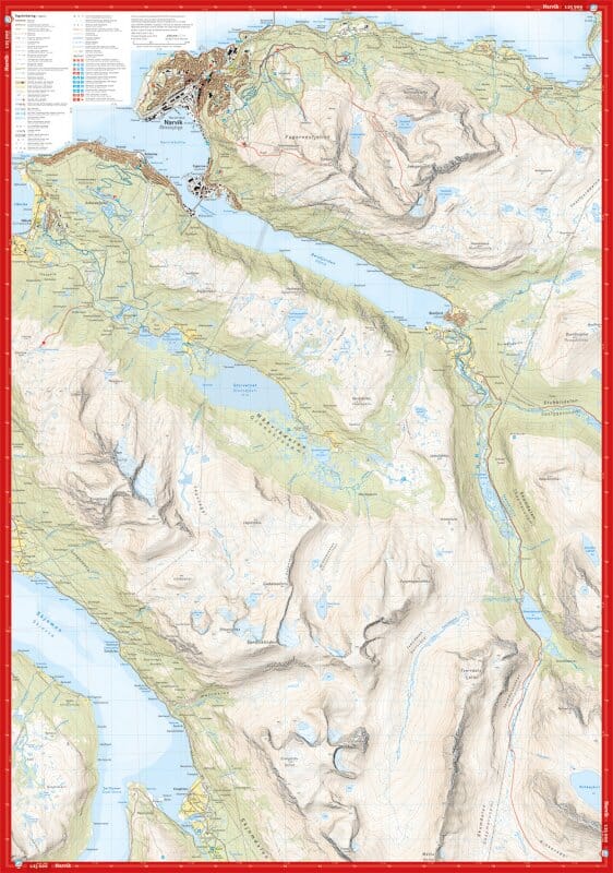 Carte de haute montagne - Narvik: Rombakstøtta, Skjomtinden & Storsteinsfjellet (Norvège) | Calazo - Høyfjellskart carte de randonnée Calazo