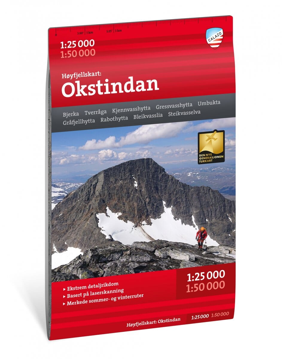 Carte de haute montagne - Okstindan (Norvège) | Calazo - Høyfjellskart carte de randonnée Calazo