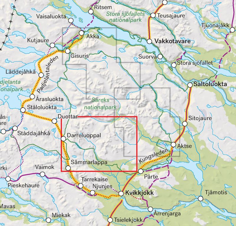 Carte de haute montagne - Pårte & Njoatsosvágge (Suède) | Calazo carte pliée Calazo 