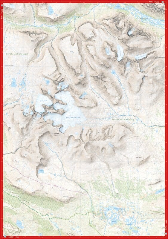 Carte de haute montagne - Pårte & Njoatsosvágge (Suède) | Calazo carte de randonnée Calazo